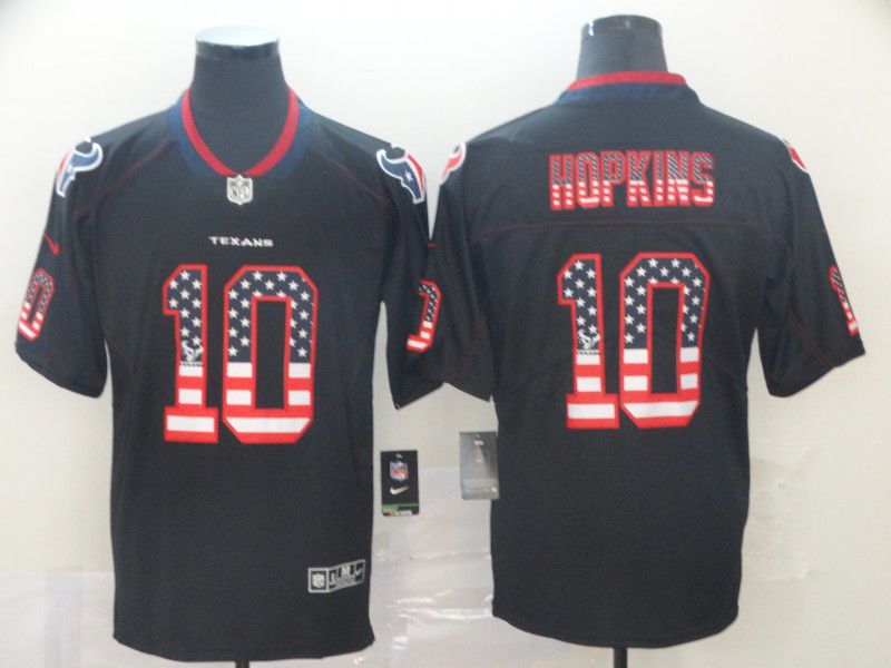 Men Houston Texans #10 Hopkins Nike USA Flag Fashion Black Color Rush Limited Jersey->houston texans->NFL Jersey